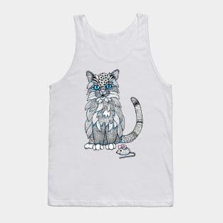 Doodle Cat with Toy Mouse Tank Top